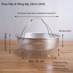  Rổ hấp inox 304 22cm/ 24cm 