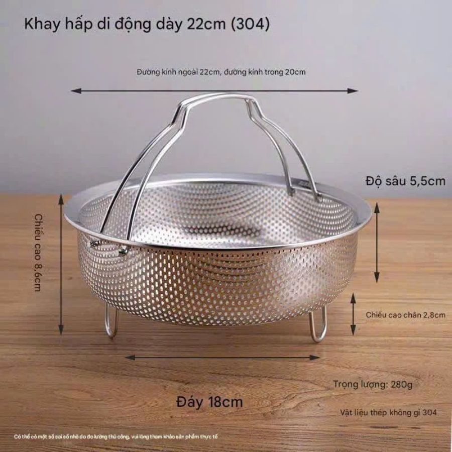 Rổ hấp inox 304 22cm/ 24cm