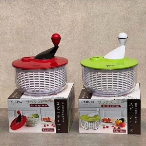 Rổ quay rau li tâm Kaiyo 5.5L - Màu xanh/ Đỏ