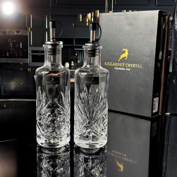 Set 2 bình đựng dầu giấm pha lê Killarney