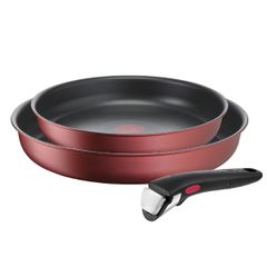Set 2 chảo chống dính Tefal 22/26cm Ingenio Daily Chef L3989622 cán rời màu đỏ