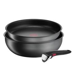 Set 2 chảo chống dính Tefal 22/26cm Ingenio Daily Chef L7619022 cán rời màu đen