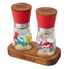  Set 2 dụng cụ xay tiêu muối The Pioneer Woman Sweet Romance - Màu Đỏ/ Xanh 