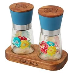  Set 2 dụng cụ xay tiêu muối The Pioneer Woman Sweet Romance - Màu Đỏ/ Xanh 