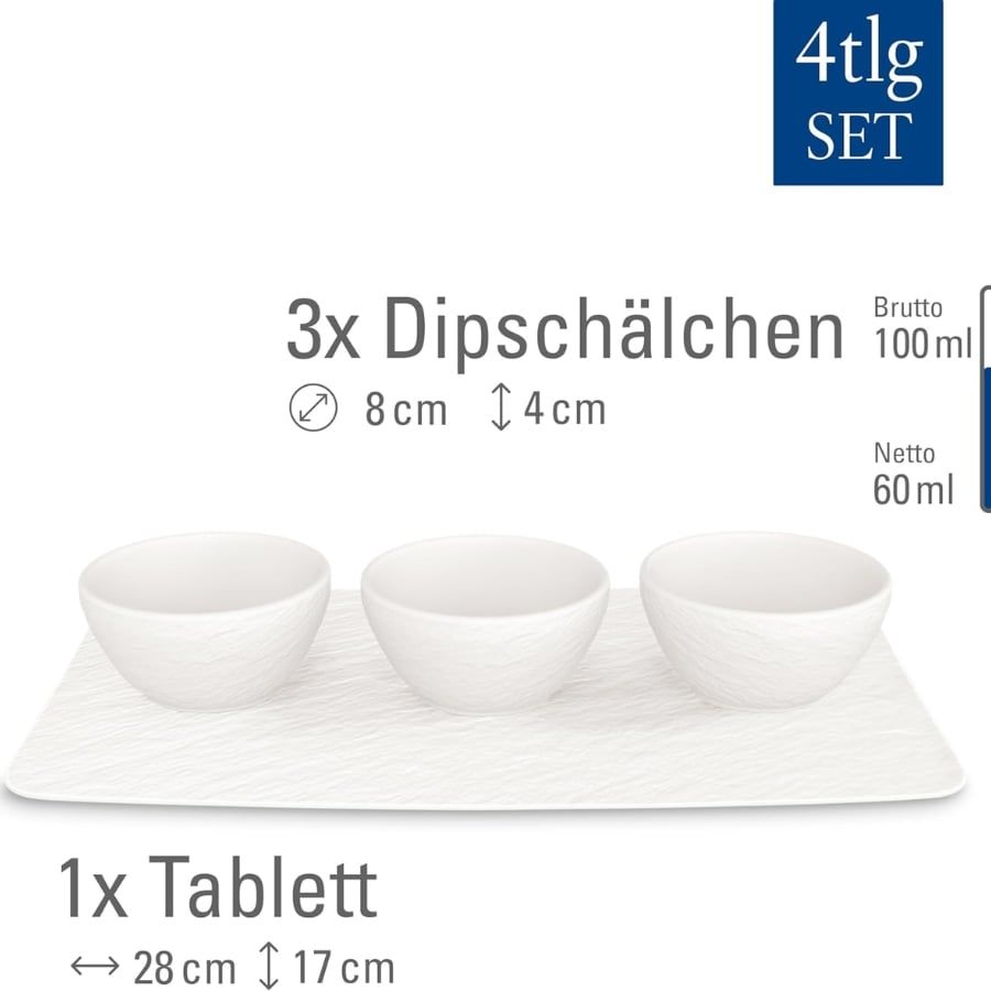 Set 3 bát nước chấm kèm khay Villeroy & Boch rock