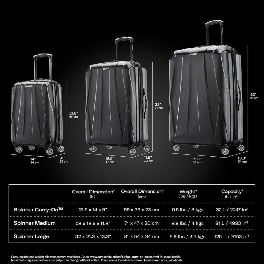 Set 3 vali Samsonite Centric 2 - Size 20/24/28 - Tách set