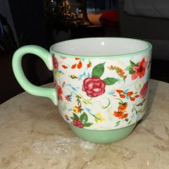  Set 4 cốc gốm kèm giá The Pioneer Woman Ditsy 369ml 