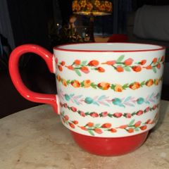  Set 4 cốc gốm kèm giá The Pioneer Woman Ditsy 369ml 