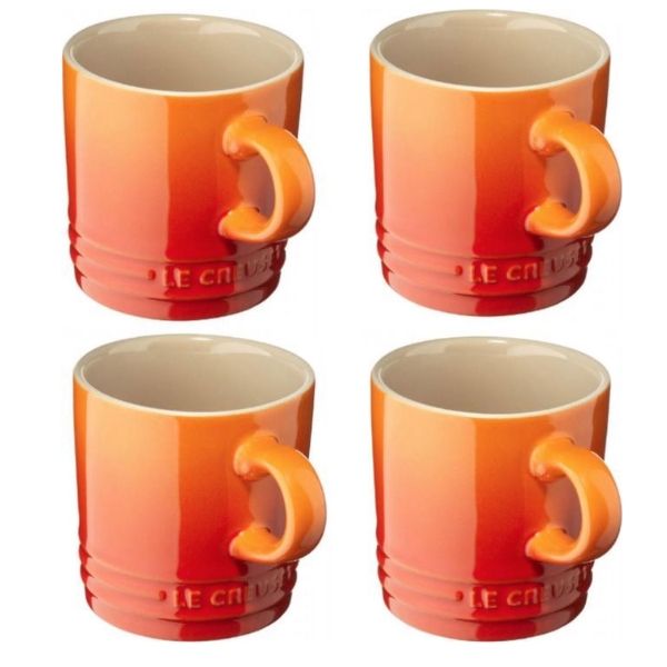Set 4 cốc sứ Le Creuset Metallic 350ml màu cam - 79113350900000