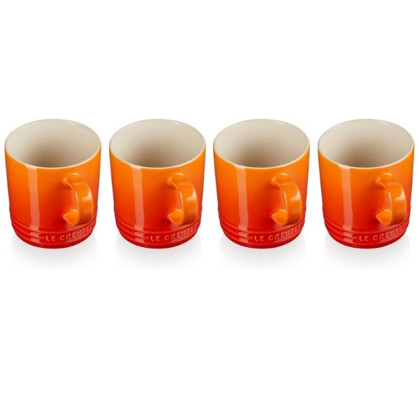 Set 4 cốc sứ Le Creuset Metallic 350ml màu cam - 79113350900000