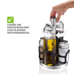  Set 4 lọ đựng gia vị Gefu Kippo 33734 đựng dầu, dấm, muối, tiêu kèm giá để 
