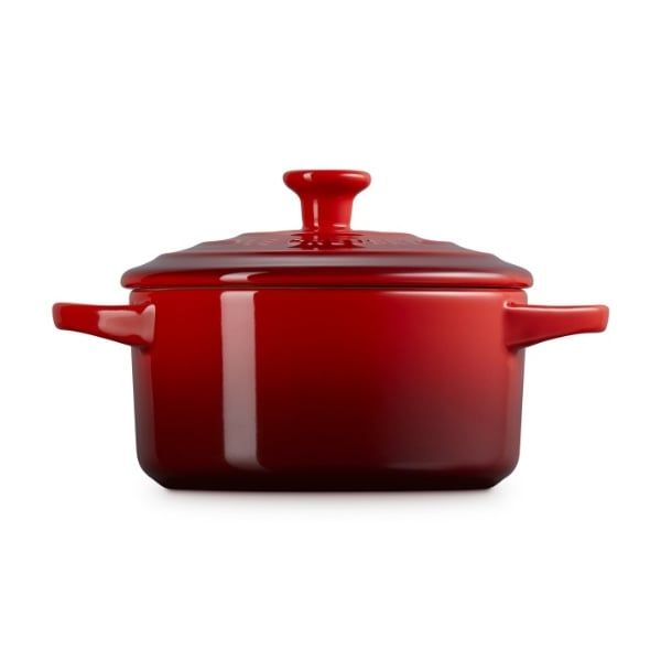 Set 4 thố có nắp LeCreuset mini - 2 đỏ, 2 cam