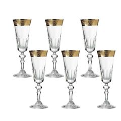  Set 6 ly pha lê Ales Zverina Flute Laura Romantic 150ml 