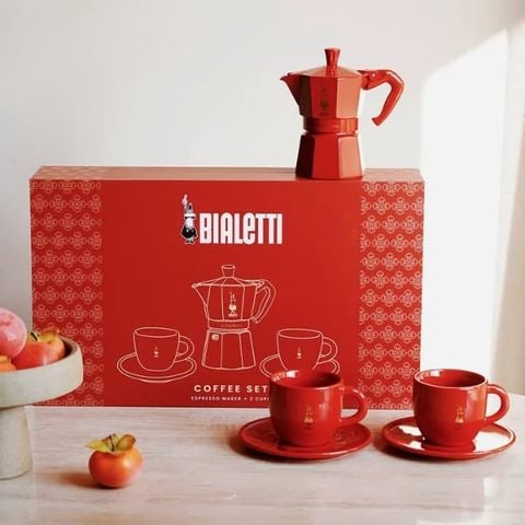 Set ấm pha cà phê Bialleti Moka kèm bộ 2 cốc
