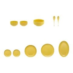  Set bát đĩa Staub 10 món - Màu Hồng/Xanh/Vàng 