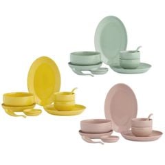  Set bát đĩa Staub 10 món - Màu Hồng/Xanh/Vàng 