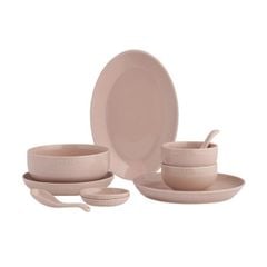  Set bát đĩa Staub 10 món - Màu Hồng/Xanh/Vàng 