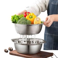 Set rổ chậu Inox Chockmen 27cm - Hình Tròn