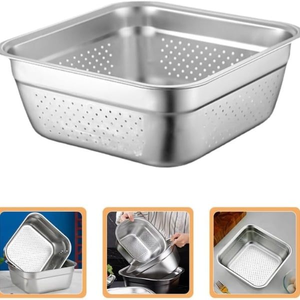 Set Rổ Chậu Inox Keller 32cm – Bộ Đôi Đa Năng, Chống Gỉ, Dễ Vệ Sinh