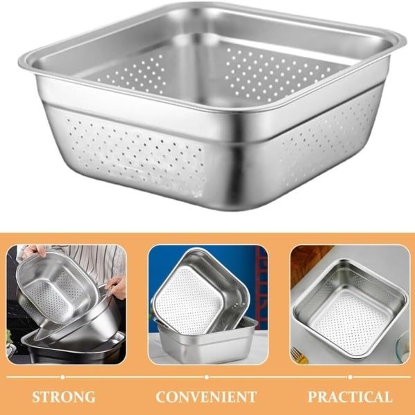 Set Rổ Chậu Inox Keller 32cm – Bộ Đôi Đa Năng, Chống Gỉ, Dễ Vệ Sinh
