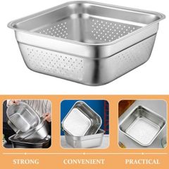  Set rổ chậu Inox Keller 32cm - Vuông 