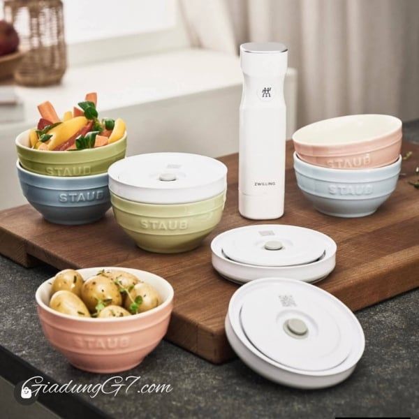 Staub 18 món - Bộ 6 bát cơm Staub Macaron 12cm kèm đũa, thìa