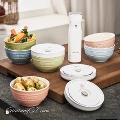  Staub 18 món - Bộ 6 bát cơm Staub Macaron 12cm kèm đũa, thìa 