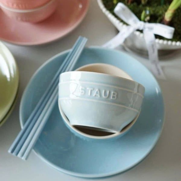 Staub 18 món - Bộ 6 bát cơm Staub Macaron 12cm kèm đũa, thìa
