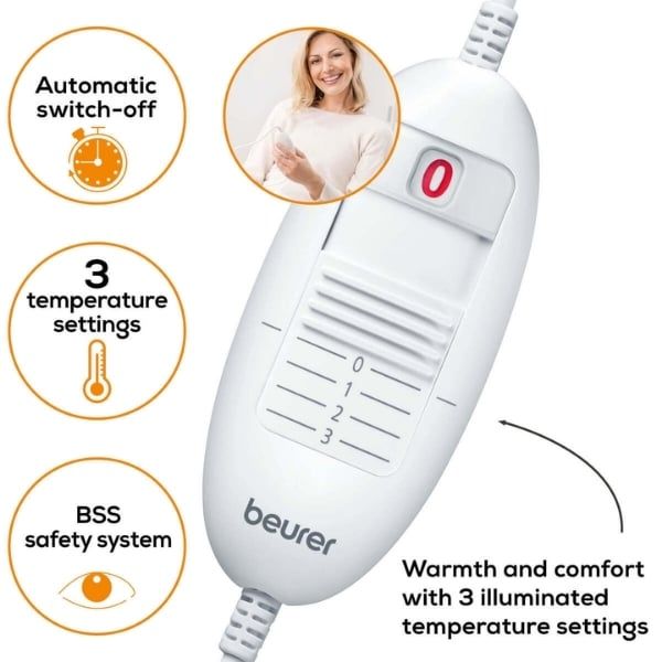 Tấm sưởi điện Beurer HK45 44x33cm có vỏ bọc 3 mức nhiệt