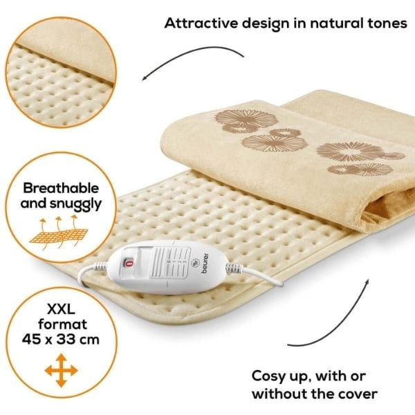 Tấm sưởi điện Beurer HK45 44x33cm có vỏ bọc 3 mức nhiệt