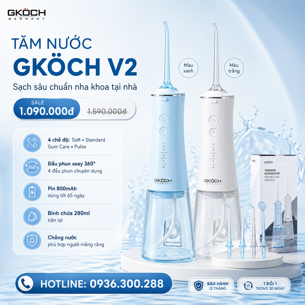 Máy tăm nước Gkoch V2 cầm tay