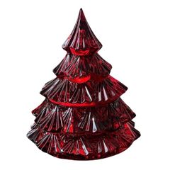  Thố pha lê Bohemia hình cây thông Noel 16.5cm - Màu xanh/ đỏ 