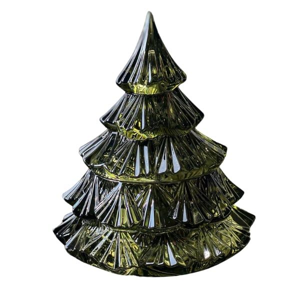 Thố pha lê Bohemia hình cây thông Noel 16.5cm