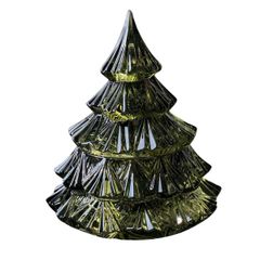  Thố pha lê Bohemia hình cây thông Noel 16.5cm - Màu xanh/ đỏ 