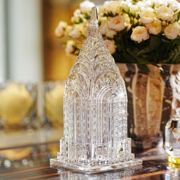 Thố pha lê mài Bohemia Building 30cm