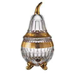 Thố pha lê quả lê Romantic Ales Zverina 30cm 3 chân