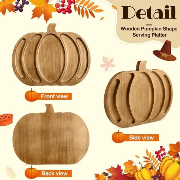 Thớt cắt kiêm khay phục vụ bí ngô The Pioneer Woman 35cm