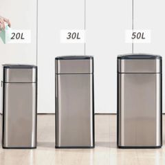  Thùng rác cảm biến cánh bướm Elpheco ELPH7534 30L - Màu inox/Màu trắng 