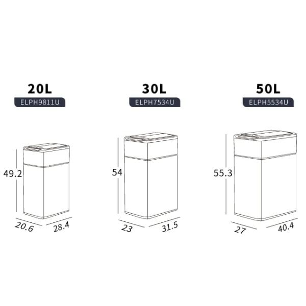 Thùng rác cảm biến cánh bướm Elpheco ELPH7534 30L màu inox