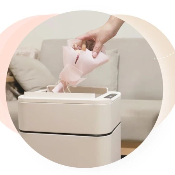 Thùng rác cảm biến cánh bướm Elpheco ELPH9811 20L - Trắng/Bạc/Kem