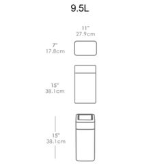  Thùng rác cảm biến Elpheco ELPH9809 9 lít mở 2 cánh - Màu inox/Kem 