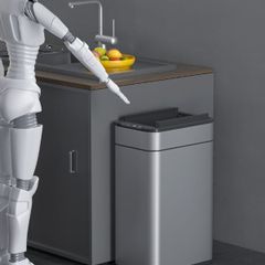  Thùng rác cảm biến Elpheco ELPH9809 9 lít mở 2 cánh - Màu inox/Kem 