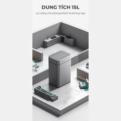  Thùng rác cảm biến Elpheco TwinLid Led 15L ELPH9830 