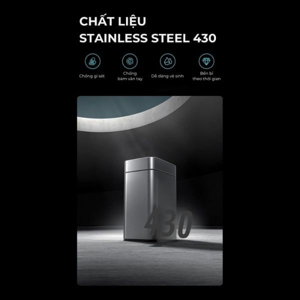 Thùng rác cảm biến Elpheco TwinLid Led 15L ELPH9830