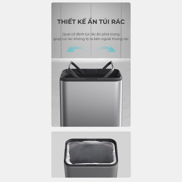 Thùng rác cảm biến Elpheco TwinLid Led 15L ELPH9830