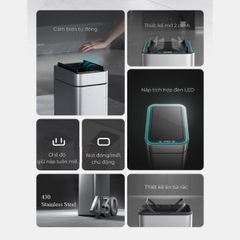  Thùng rác cảm biến Elpheco TwinLid Led 15L ELPH9830 