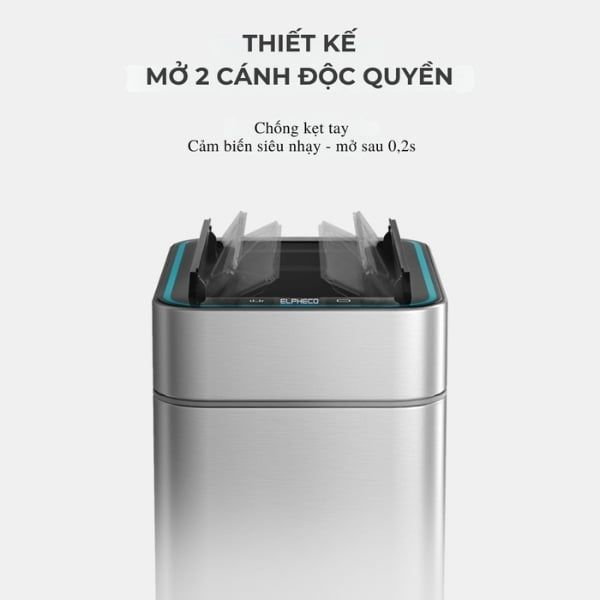 Thùng rác cảm biến Elpheco TwinLid Led 15L ELPH9830