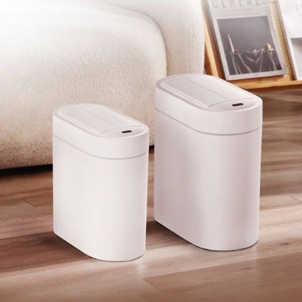 Thùng rác cảm biến phòng tắm Elpheco Twinlid 9L ELPH6737 hút túi rác