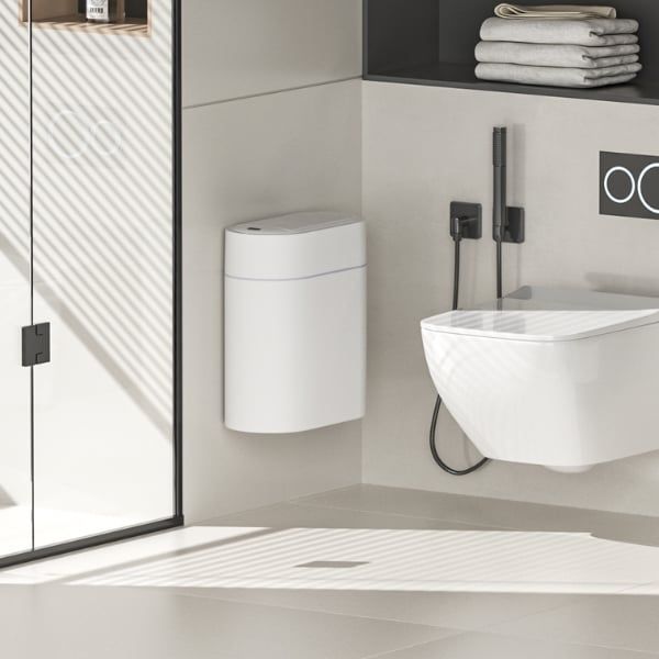 Thùng rác cảm biến phòng tắm Elpheco Twinlid 9L ELPH6737 hút túi rác