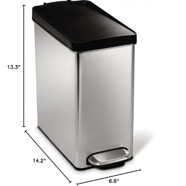 Thùng rác đạp chân chữ nhật Simplehuman 10L